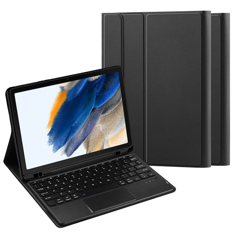 Pro Samsung Galaxy Tab A8 10.5 (2021) Bluetooth klávesnice + odnímatelné pouzdro z PU kůže se slotem pro pero a touchpadem Pro Samsung Galaxy Tab A8 10.5 (2021) Bluetooth klávesnice + odnímatelné pouzdro z PU kůže se slotem pro pero a touchpadem